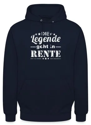 Produktbild von Spreadshirt Legende Geht In Rente Uni Hoodie, XL, Navy
