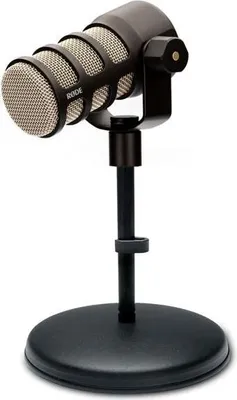 Produktbild von Rode Podmic Podcast-Mikrofon Schwarz mit MS032 Tisch-Stativ