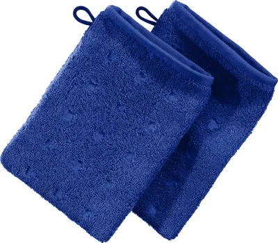 Produktbild von Möve Waschhandschuh Quadretti" 2er-Pack royal 15x20 cm"