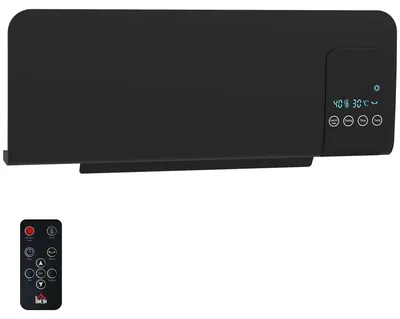 Produktbild von Elektro-Heizung, Wandmontage, Schwingfunktion, 2 Modi, Timer, LED-Anzeige, Schwarz