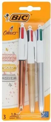 Image de Stylo à bille 4 Colors Shine, assortiment de 3 pièces, BIC