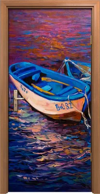 Produktbild von Türposter 90x200 cm Türaufkleber Türtapete Türfolie Klebefolie Fischerboote Moderner Impressionismus