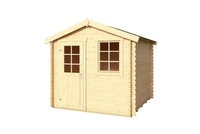 Produktbild von Lasita Maja Gerätehaus Wels aus Holz in Graumit 28 mm Wandstärke, mit Montagematerial