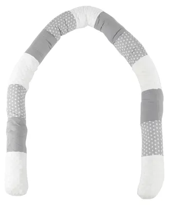 Produktbild von Babybett-Stoßstange, Baumwolle, Schlangenkissen, weiches Bettschutz, Zaun, Nachbildung, graues Spleißen