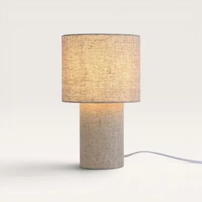Image de LUSENZ - Lampe de table Marone lino m Abat-jour et pied en lin Médium IP20