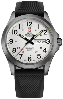 Produktbild von Swiss Military SMP36040.21 Men's Watch – 42 mm – Grey Dial – Black Strap – 5 ATM Water Resistance
