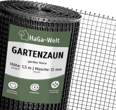 Produktbild von Gartenzaun – vielfältiger Kunststoffzaun für Ihren Garten – 1,5 m / 15 mm / schwarz