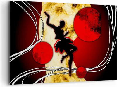 Produktbild von Bild auf Leinwand - Leinwandbild - Afrika frau tänzerin wüste - 120x80cm - Wand Bild - Wanddeko - Leinwanddruck - Bilder - Kunstdruck - Wanddekoration - Leinwand bilder - Wandkunst - AA120x80-0686