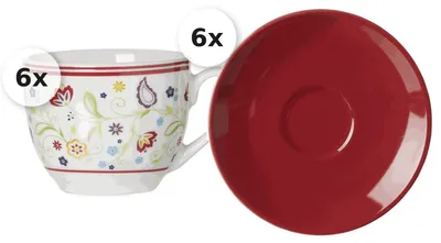 Produktbild von Espressotassen - Set 12 tlg. Doppio Shanti rot