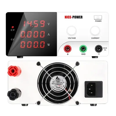 Produktbild von Labortisch-Netzteil, Hochleistungs-Ausgang, einstellbare Spannung und Stromstärke, 60V 10A, WEISS, 220V