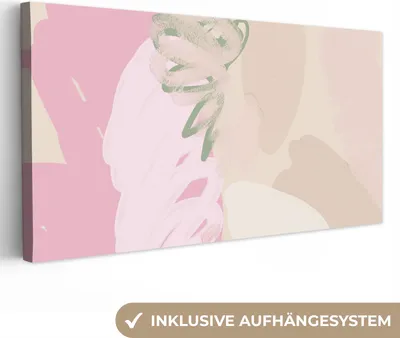 Obrázek produktu pro OneMillionCanvasses® - Obrazy na plátně - Růžová - Umění - Abstraktní - Moderní, nástěnné umění, nástěnné dekorace Obývací pokoj, 40x20cm