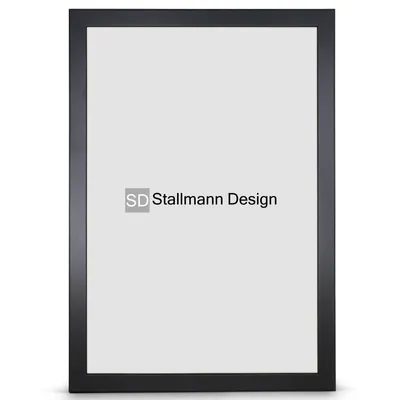 Produktbild von Stallmann Design Bilderrahmen New Modern 40x60 cm schwarz Rahmen fuer Dina 4 und 60 andere Formate Fotorahmen Wechselrahmen aus Holz MDF mehrere Farben wählbar Frame für Foto oder Bilder