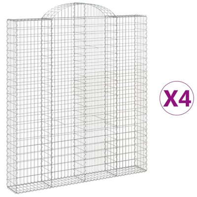 Produktbild von Gabionen mit Hochbogen 4 Stk. 200x30x220/240cm Verzinktes Eisen