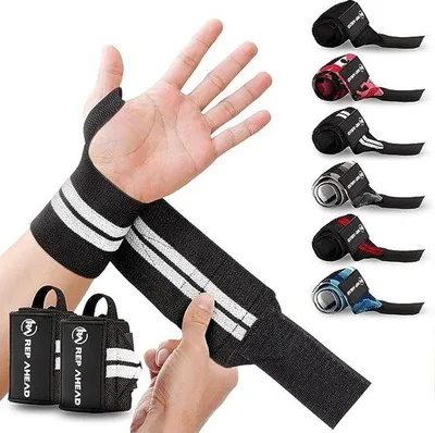 Productafbeelding van Unyqoos® Premium polsbandages – set van 2, stevige polssteunen gemaakt van extra sterk flexibel materiaal, extra brede klittenbandsluiting, bescherming voor CrossFit en krachttraining