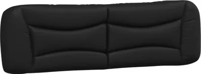 Image de Coussin de tête noir de 180 cm, en similicuir