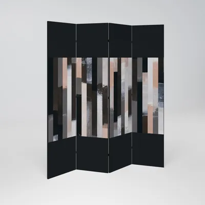 Produktbild von SpaceRebels Paravent Raumteiler - 4-teilig Raumtrenner, Druck 2-Seite - Raumtrenner - Trennwand Wohnung - Room Divider - Spanische Wand Deko Modern Sichtschutz