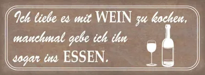 Produktbild von vianmo Holzschild 10x27 cm ich liebe es mit Wein zu kochen Spruch Zitat
