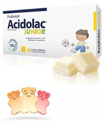 Tabletki dla dzieci ACIDOLAC czekolada - probiotyk przy antybiotykoterapii
