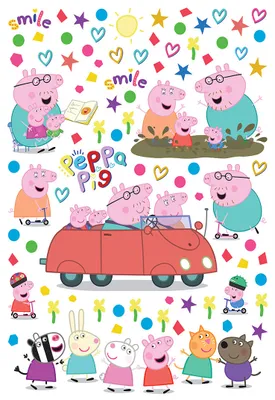Produktbild von Sanders & Sanders Wandtattoo Peppa Wutz Multicolor - 601395 - 42,5 x 65 cm