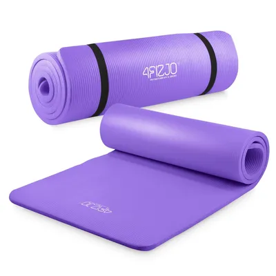 Produktbild von 4FIZJO Fitnessmatte mit Tragegurt, 180x60x1,5 cm, NBR-Schaumstoff, Rutschfest, Violett