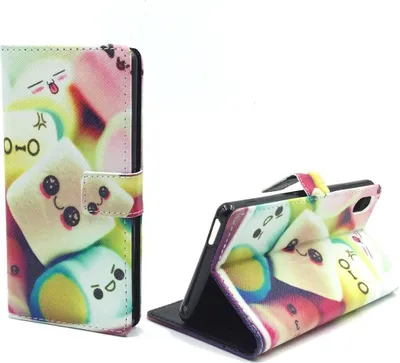 Produktbild von Handyhülle Tasche für Handy Sony Xperia M4 Aqua Schriftzug Marshmallows