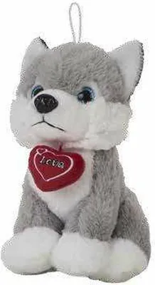 Image de Peluche Husky cœur 28 cm