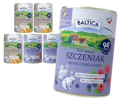 Zdjęcie produktu dla Baltica 6x400g Bezzbożowa Mokra Karma Dla Szczeniąt Mix 2 Smaków
