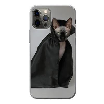 Produktbild von MuchoWow® Handyhülle Schutzhülle Hülle für iPhone 13 Pro Katze - Umhang - Schwarz Silikon Softcase Handy Hülle - Handy-Tasche