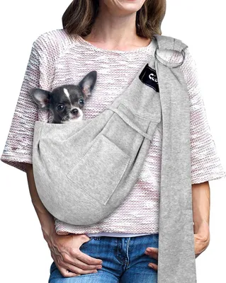 Imagen del producto de Bolsa para perros, transportín para mascotas, ajustable, para perros y gatos pequeños, ideal para viajes al aire libre