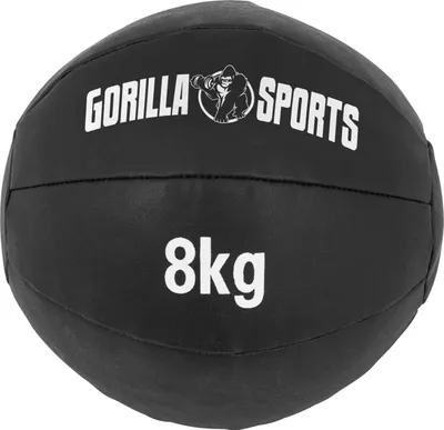 Produktbild von GORILLA SPORTS® Medizinball - 8kg Gewichte, 29cm, aus Leder, Schwarz - Trainingsball, Fitnessball, Gewichtsball, Slam Ball