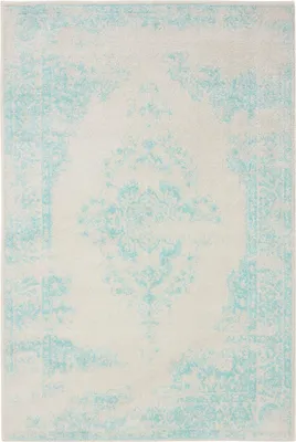 Zdjęcie produktu dla benuta vintage dywan do salonu Sia Kremowy/Turkusowy 300x400 cm dywan do salonu sypialni miękki orientalny prostokątny