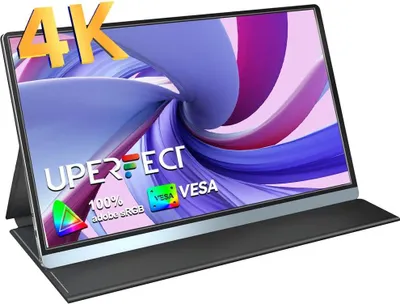 Produktbild von Mobiler Monitor - 39,6 cm 4K UHD - IPS 16:9 - 3840x2160 - 60 Hz - HDMI-Anschluss - Integrierte Lautsprecher - EU-Stecker - Weiß