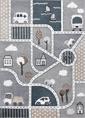Image de 140 x 190 cm Tapis pour enfants Fun Strade grey