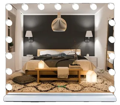 Image de Miroir de maquillage, éclairage LED à intensité variable,tactile, couleur blanche, dimensions 70 x 55 cm