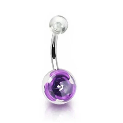 Produktbild von Taffstyle Bauchnabelpiercing Bauchnabelpiercing Banane Stecker Rosen Kugel, Lila