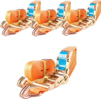 Produktbild von 4x Profi Ratschen Spanngurt Spanngurte Zurrgurt 2-tlg 5m 2t 2to 2000kg ORANGE