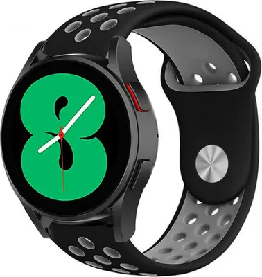 Produktbild von Strap-it Samsung Galaxy Watch 4 - 44mm Sportarmband (Schwarz/Grau)