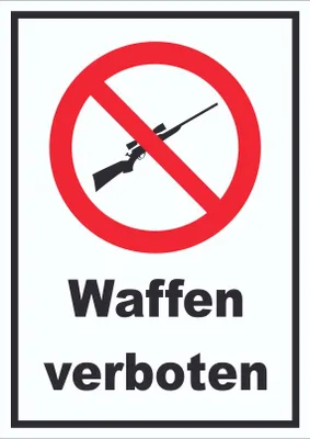 Produktbild von Waffen verboten Schild A5 (148x210mm)