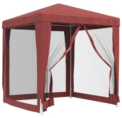 Immagine prodotto di vidaXL Tenda per feste con 4 pareti laterali in rete rossa 2x2 m HDPE