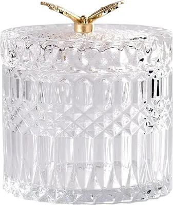 Produktbild von Transparente Glas Vorratsdose mit Deckel - Dekorative Zuckerdose zur Aufbewahrung von Süßigkeiten, Mehl, Pasta, Reis, Kaffee, Müsli 105*105 cm