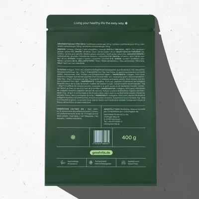 Immagine prodotto di GreatVita Collagene Bioattivo in Polvere 400g | Idrolizzato Peptidico Tipo 1+3