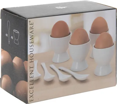 Obrázek produktu pro Kalíšky na vejce + lžičky, 8 ks v sadě