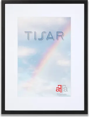 Produktbild von aFFa frames Tisar Bilderrahmen aus Holz mit Passepartout 42x59,4 cm Weiß, leicht, rechteckig, mit Acrylglasfront, HDF-Rückwand Schwarz (88) 50x70 cm