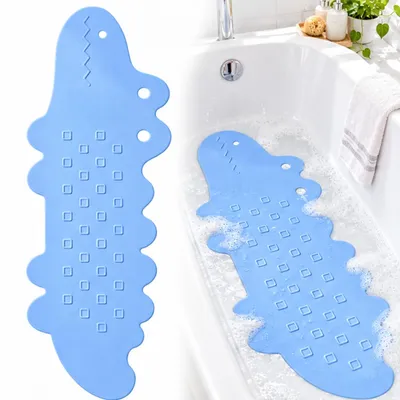 Productafbeelding van Badmat, antislip, antislipmat in krokodillendesign (blauw)