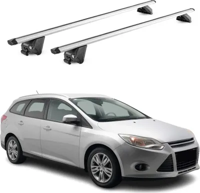 Image de Barres de toit transversales pour Ford Focus III IV Break 2011-2025 Alu Gris 2x