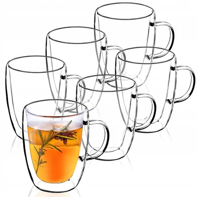 Image de KADAX Tasse en verre à double paroi "Forli", Verres, Verre à boire pour jus, thé, café, Transparent, 270 ml, 6 pièces