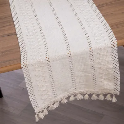 Produktbild von Tischläufer aus Bio-Baumwollspitze 40 x 150 cm