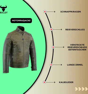 Produktbild von Biker Fashion Bikerjacke Coffe racer rider  Lederjacke aus Cracker Kalbsleder, Größe:56/2XL