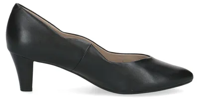 Produktbild von Caprice Damen Pumps Trichterabsatz Leder Wellenkante 9-22400-42, Größe:37.5 EU, Farbe:Schwarz