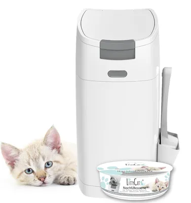 Productafbeelding van Kattenbakemmer met foliesysteem - geurdichte afvalemmer voor kattenbakvulling - incl. 1 navulcassette en schep